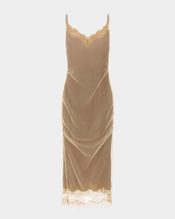 Andrea Midi Dress in Satin & Mesh