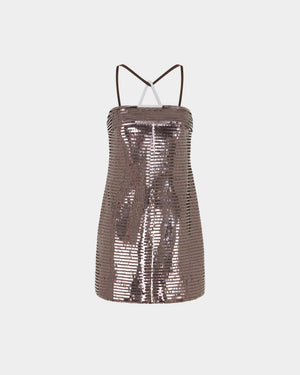 Nolo Mini Dress in Paillette Fringe