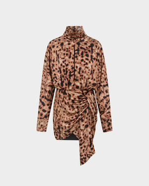 Zambra Mini Dress in Printed Silk