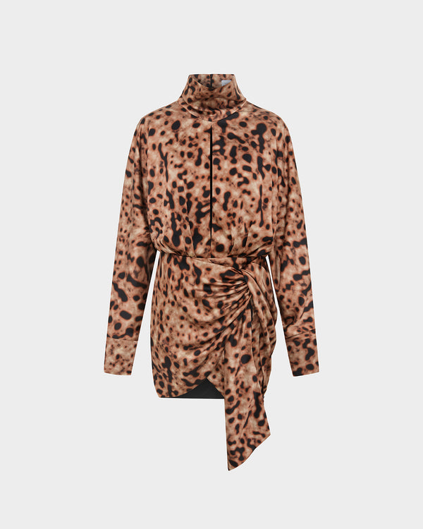 Zambra Mini Dress in Printed Silk