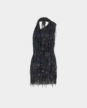 Roia Mini Dress in Fringe Sequin
