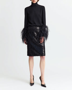 Deoda Midi Skirt in Sequin Lace