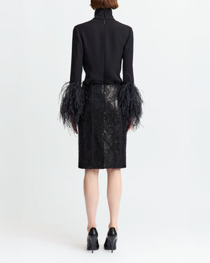 Deoda Midi Skirt in Sequin Lace