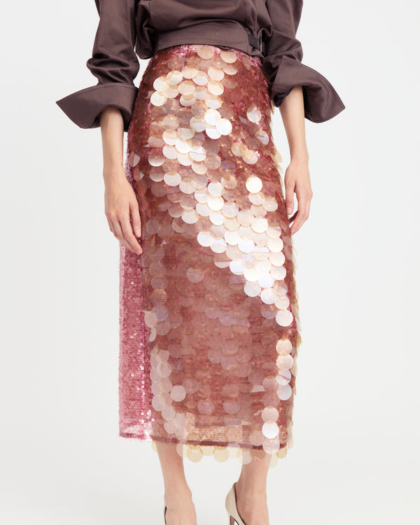 Dia Midi Skirt in Large Sequin