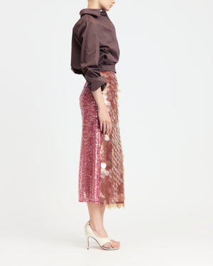 Dia Midi Skirt in Large Sequin