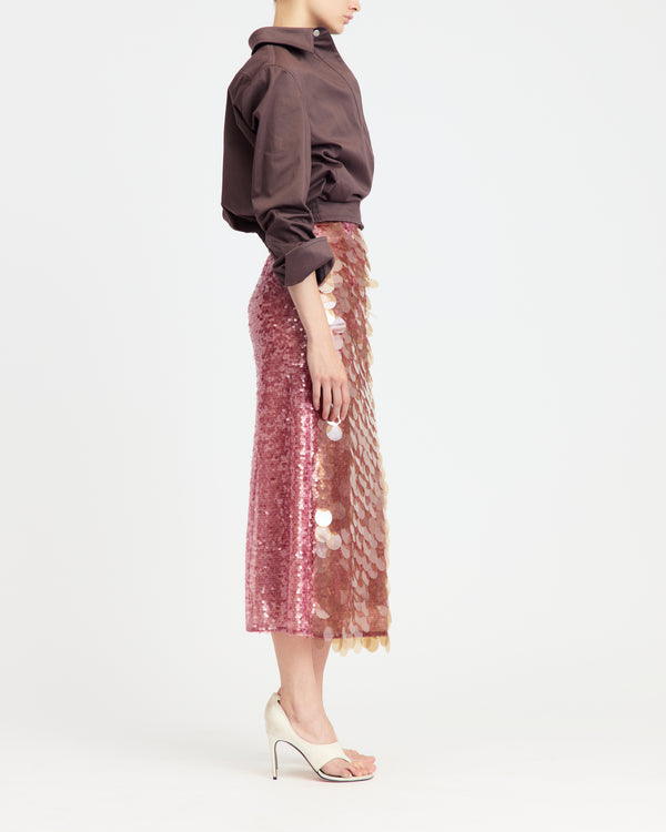 Dia Midi Skirt in Large Sequin