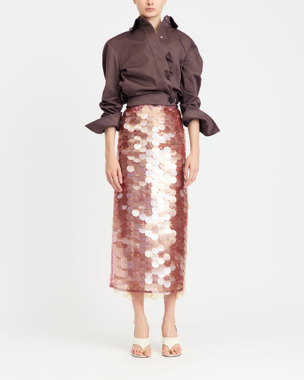 Dia Midi Skirt in Large Sequin