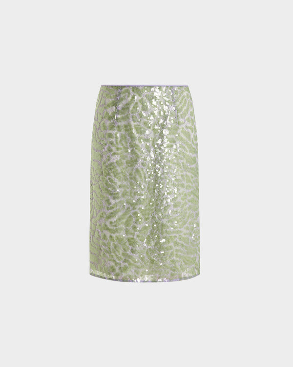 Elice Midi Skirt in Lace Sequin