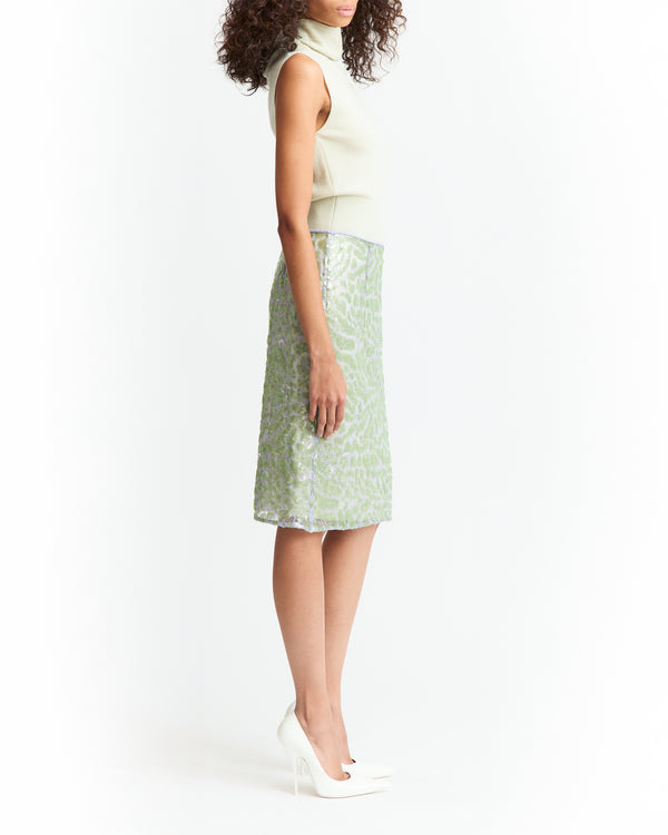 Elice Midi Skirt in Lace Sequin