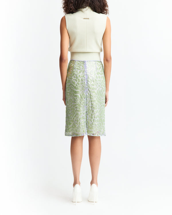 Elice Midi Skirt in Lace Sequin