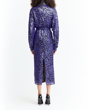 Epole Midi Dress in Lace Sequin