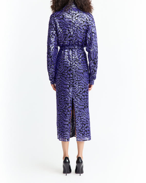 Epole Midi Dress in Lace Sequin