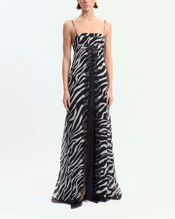 Agata Gown in Printed Chiffon
