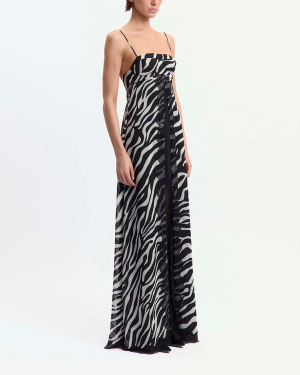 Agata Gown in Printed Chiffon