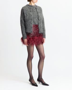 Giaci Mini Skirt in Textured Sequin