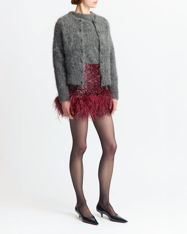 Giaci Mini Skirt in Textured Sequin