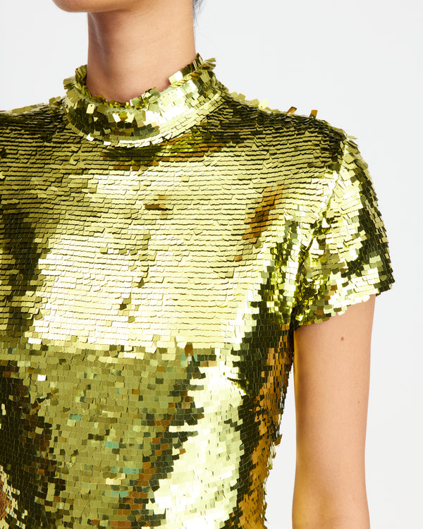 Iona Mini Dress in Square Sequin