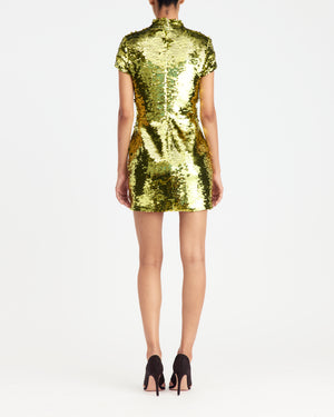 Iona Mini Dress in Square Sequin