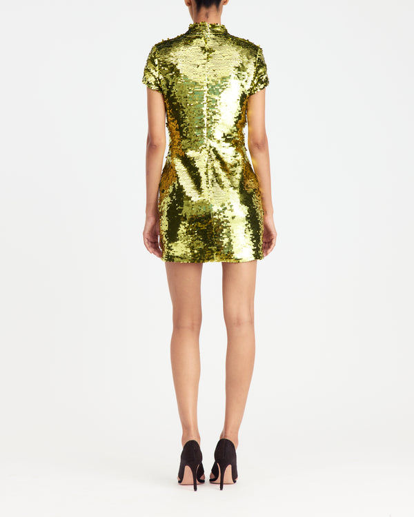 Iona Mini Dress in Square Sequin