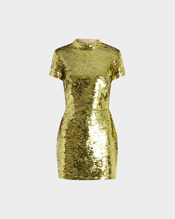 Iona Mini Dress in Square Sequin