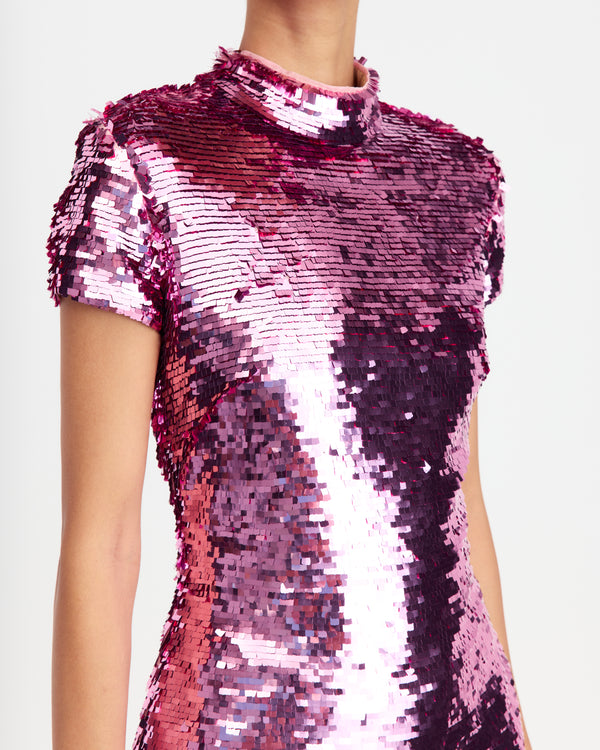 Iona Mini Dress in Square Sequin