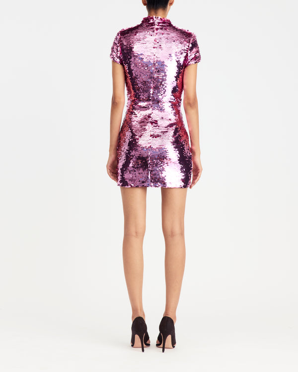 Iona Mini Dress in Square Sequin