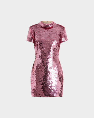 Iona Mini Dress in Square Sequin