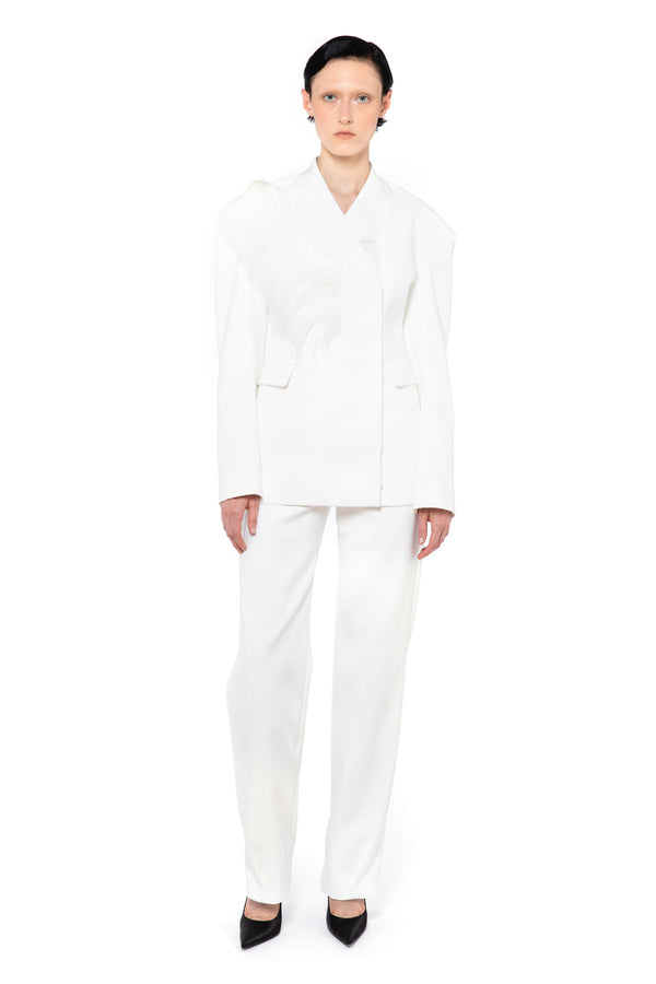 Vante Trouser in White Bonded Tailoring