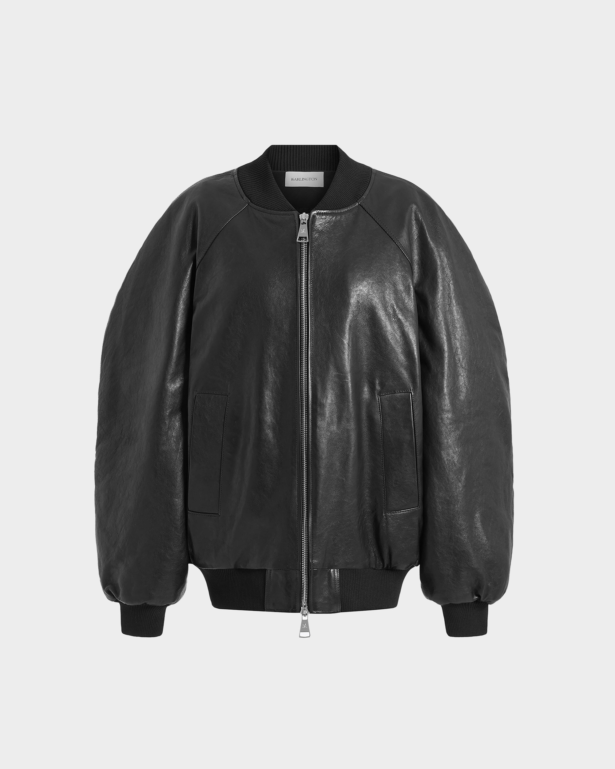 ジャケット・アウター archive La matta leather bomber jacket La Matta, 1980s Leather Bomber with Knitted Lining & Tie Closure
