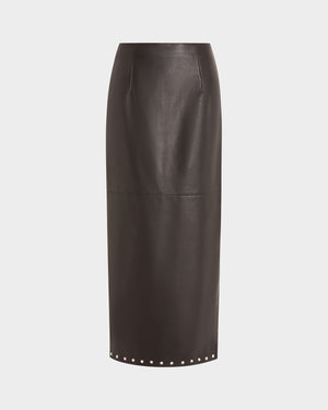 Lola Midi Skirt in Leather