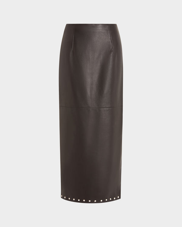 Lola Midi Skirt in Leather