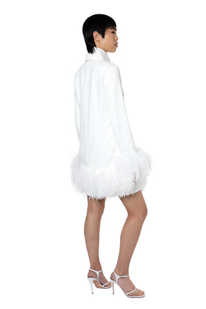 Michelle Mini Dress In White Crepe