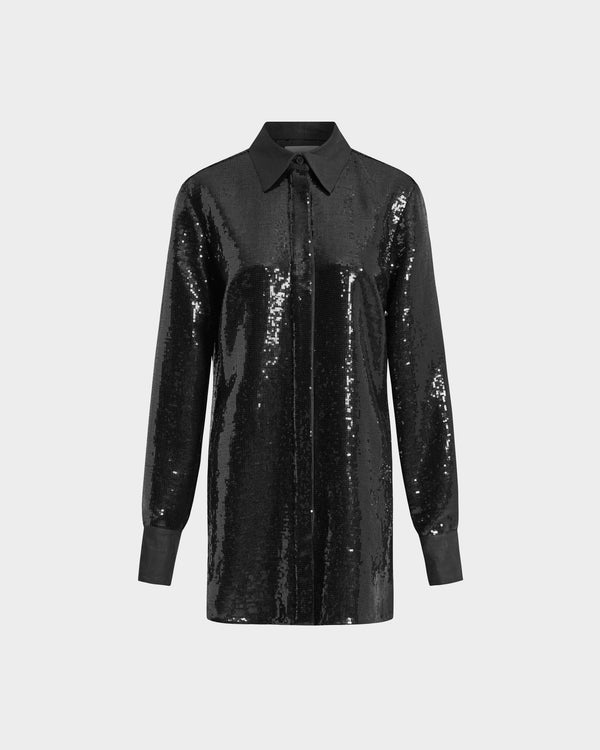 Marley Shirt in Linen Sequin
