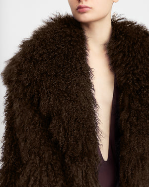 Maryam Jacket in Mongolian Shearling