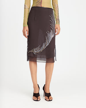 Merrow Midi Skirt in Chiffon