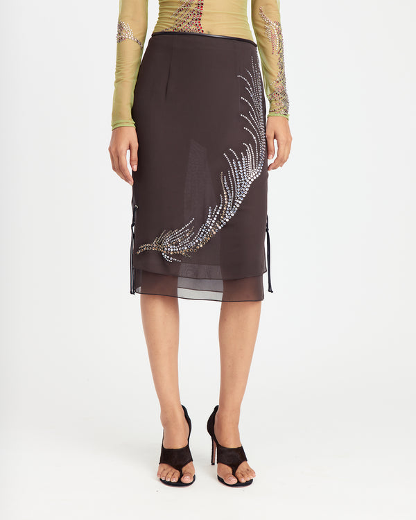 Merrow Midi Skirt in Chiffon