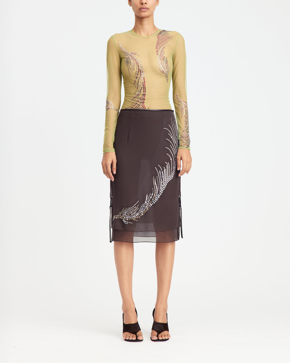 Merrow Midi Skirt in Chiffon