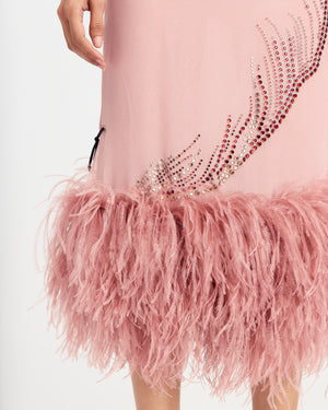 Merrow Midi Skirt in Feather and Chiffon