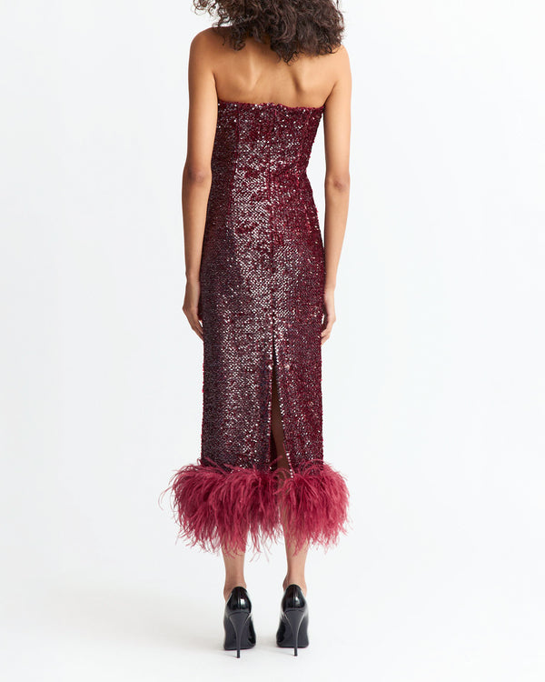 Minelli Midi Dress in Textured Sequin