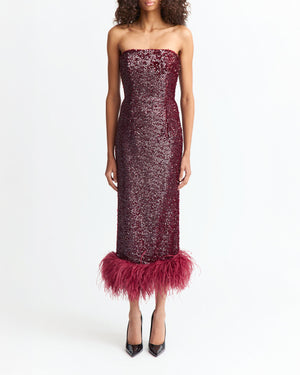Minelli Midi Dress in Textured Sequin