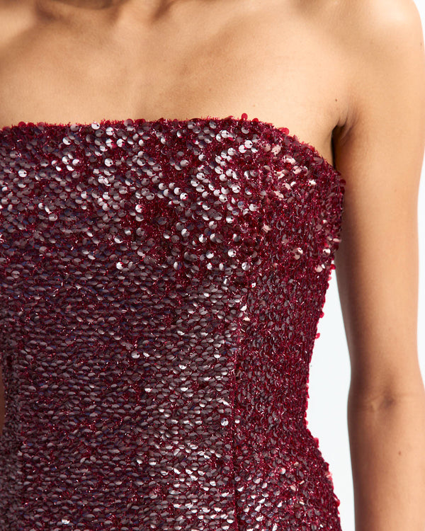 Minelli Midi Dress in Textured Sequin