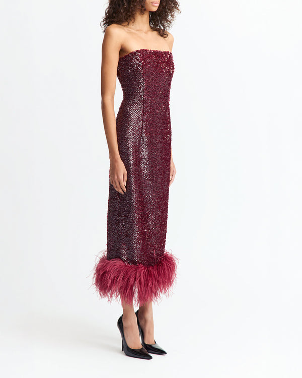 Minelli Midi Dress in Textured Sequin