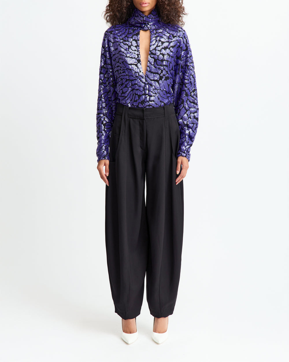 Olamo Top in Lace Sequin