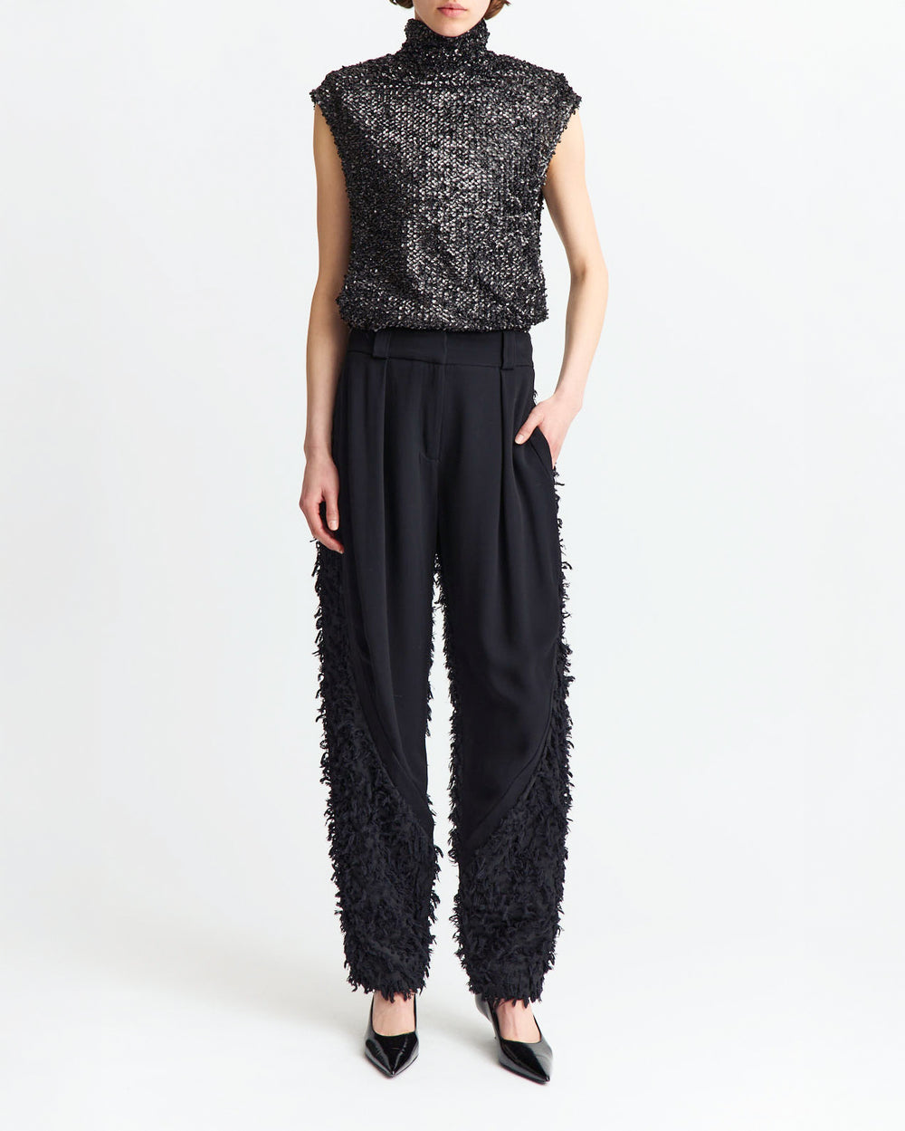Pola Trouser in Textured Cotton