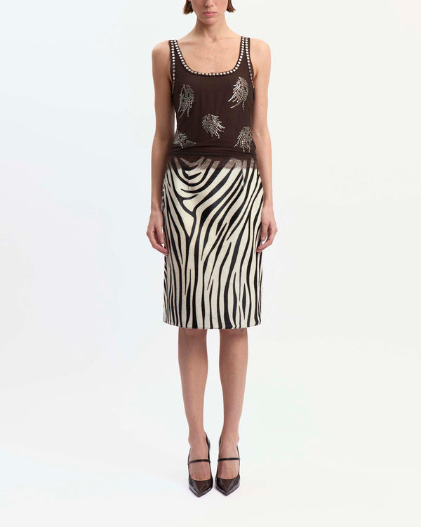 Delta Midi Skirt in Ponyskin