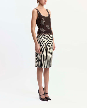 Delta Midi Skirt in Ponyskin