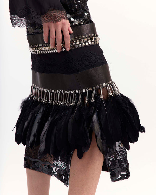 Hilda Midi Skirt in Embroidered Tulle