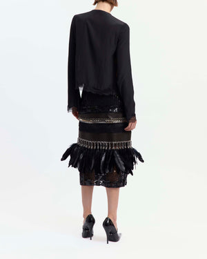 Hilda Midi Skirt in Embroidered Tulle