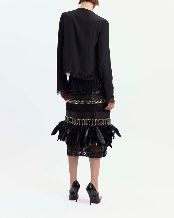 Hilda Midi Skirt in Embroidered Tulle