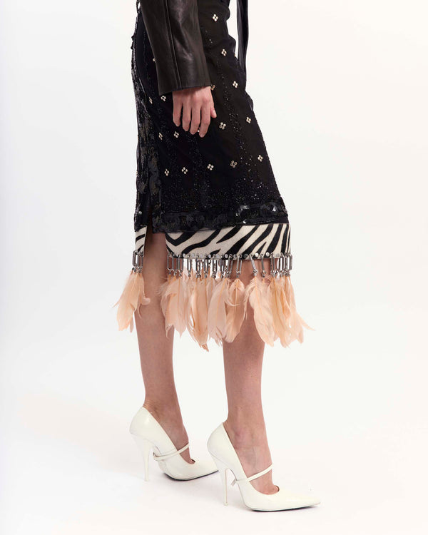 Amalia Midi Skirt in Embroidered Tulle